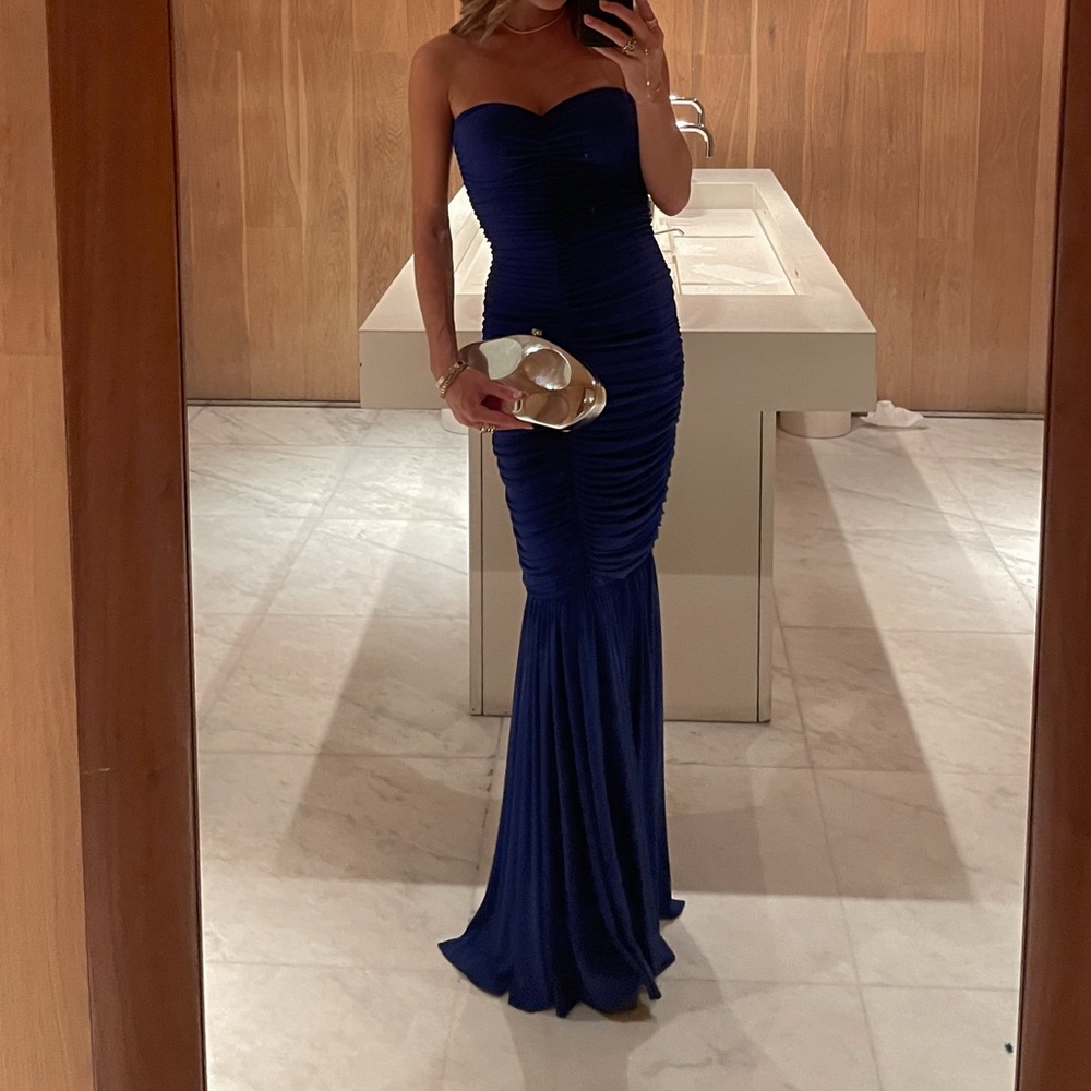 Norma Kamali Fish Tail Gown royal blue small - Picture 3 of 5